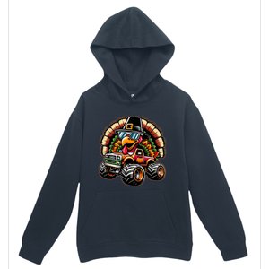 Thanksgiving Turkey Riding Monster Truck Urban Pullover Hoodie