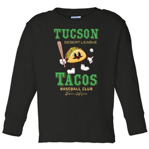 Tucson Tacos Retro Minor League Baseball Team Toddler Long Sleeve Shirt