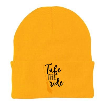 Take The Ride Broom Witch Funny Halloween Wife Mom Boss Gift Knit Cap Winter Beanie