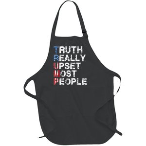 Trump Truth Really Upset Most People Trump 2024 America Flag Full-Length Apron With Pockets