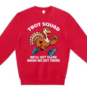 Thanksgiving Turkey Running Outfit Gear Costume Turkey Trot Premium Crewneck Sweatshirt