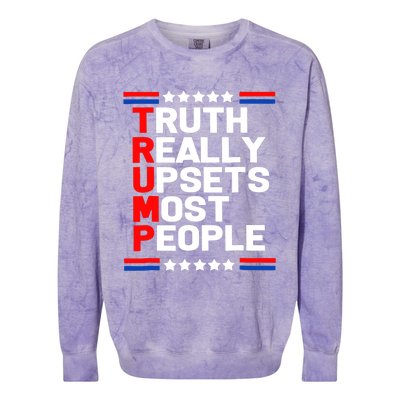 Trump Truth Really Upset Most People Trump 2024 America Flag Colorblast Crewneck Sweatshirt