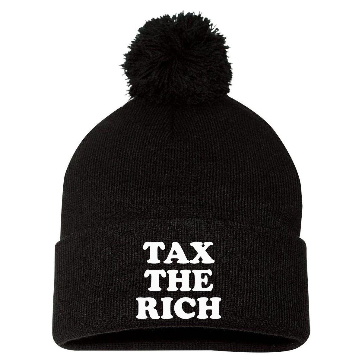 Tax The Rich Pom Pom 12in Knit Beanie