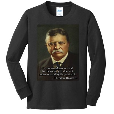 Theodore Teddy Roosevelt Meme Anti Trump Kids Long Sleeve Shirt