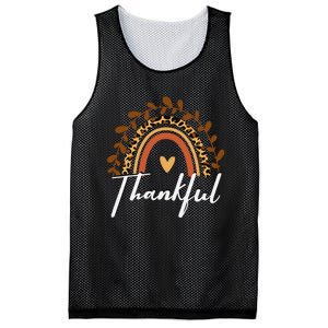 Thankful Thanksgiving Rainbow Leopard Print Wo Fall  Mesh Reversible Basketball Jersey Tank