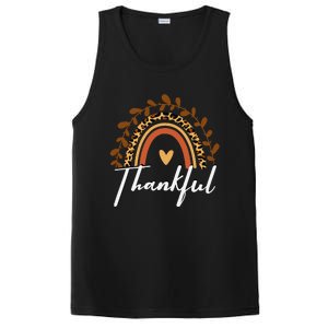 Thankful Thanksgiving Rainbow Leopard Print Wo Fall  PosiCharge Competitor Tank