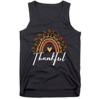 Thankful Thanksgiving Rainbow Leopard Print Wo Fall  Tank Top