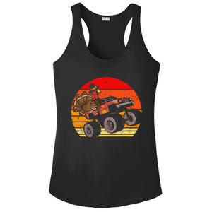 Thanksgiving Turkey Riding Monster Truck Ladies PosiCharge Competitor Racerback Tank