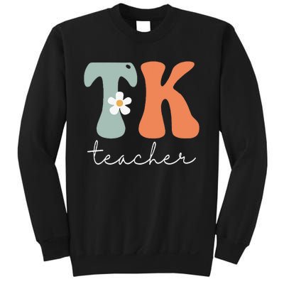 TK Teacher Retro Groovy Vintage Happy First Day Of School Sweatshirt