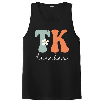 TK Teacher Retro Groovy Vintage Happy First Day Of School PosiCharge Competitor Tank