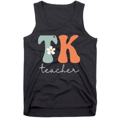 TK Teacher Retro Groovy Vintage Happy First Day Of School Tank Top