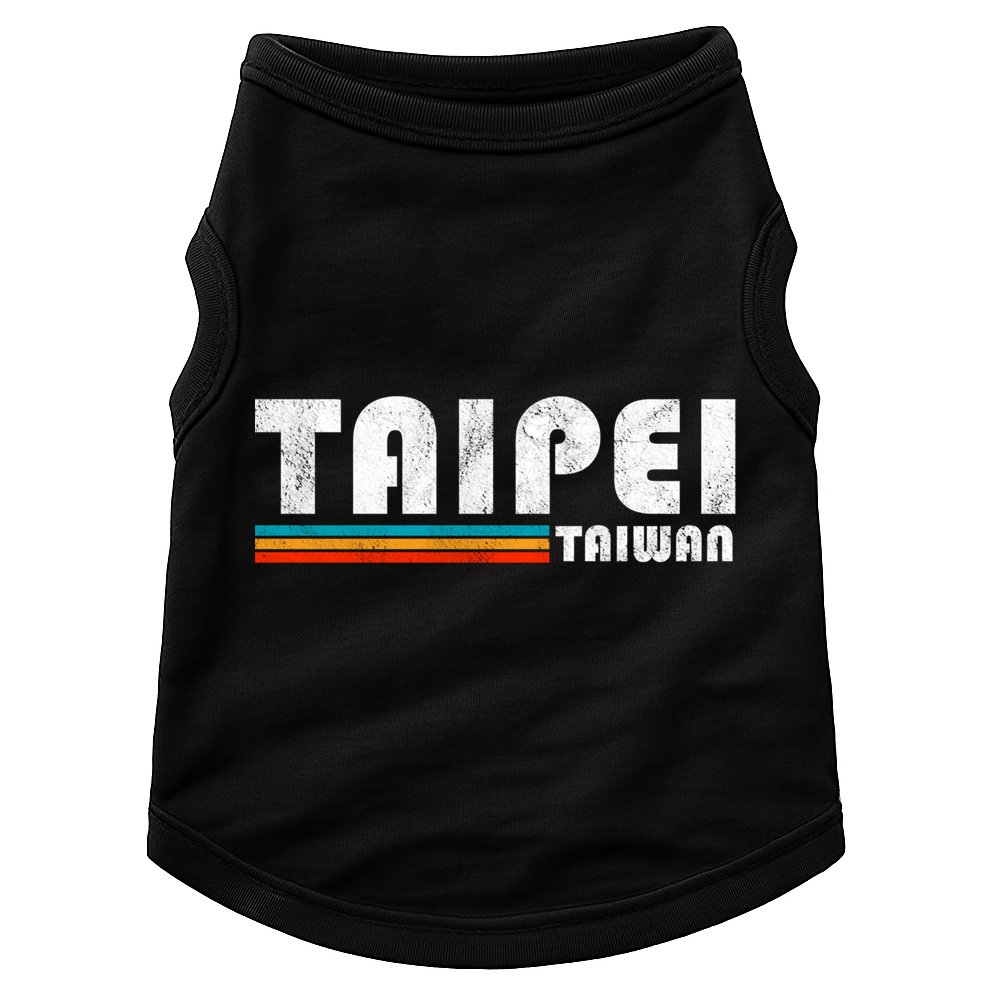 Taipei Taiwan Retro Vintage Travel Vacation Gift Doggie Tank