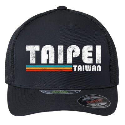 Taipei Taiwan Retro Vintage Travel Vacation Gift Flexfit Unipanel Trucker Cap