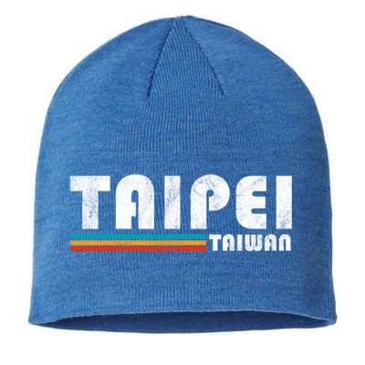 Taipei Taiwan Retro Vintage Travel Vacation Gift Sustainable Beanie