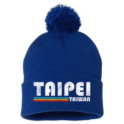 Taipei Taiwan Retro Vintage Travel Vacation Gift Pom Pom 12in Knit Beanie