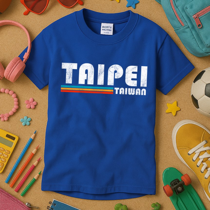 Taipei Taiwan Retro Vintage Travel Vacation Gift Kids T-Shirt