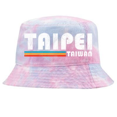 Taipei Taiwan Retro Vintage Travel Vacation Gift Tie-Dyed Bucket Hat