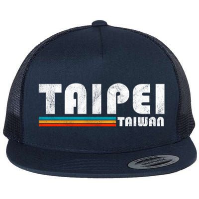 Taipei Taiwan Retro Vintage Travel Vacation Gift Flat Bill Trucker Hat