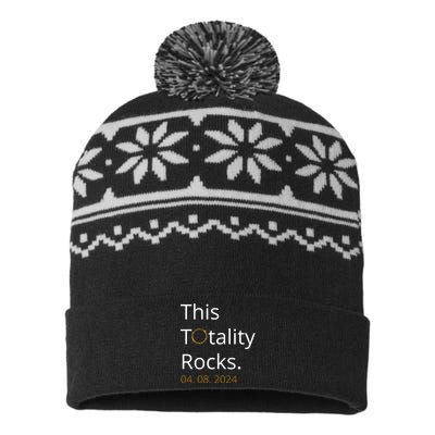 This Totality Rocks Solar Eclipse 2024 USA-Made Snowflake Beanie