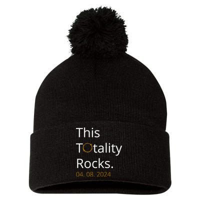 This Totality Rocks Solar Eclipse 2024 Pom Pom 12in Knit Beanie