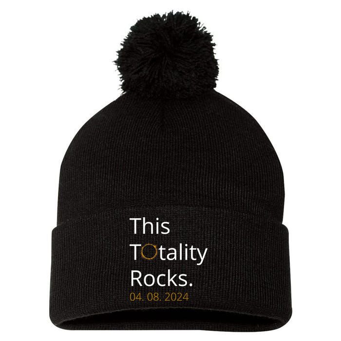 This Totality Rocks Solar Eclipse 2024 Pom Pom 12in Knit Beanie
