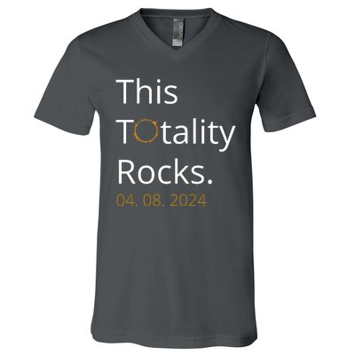 This Totality Rocks Solar Eclipse 2024 V-Neck T-Shirt