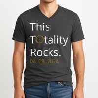 This Totality Rocks Solar Eclipse 2024 V-Neck T-Shirt