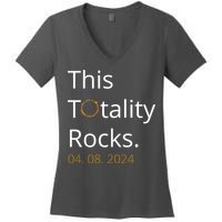 This Totality Rocks Solar Eclipse 2024 Women's V-Neck T-Shirt