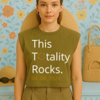 This Totality Rocks Solar Eclipse 2024 Garment-Dyed Women's Muscle Tee