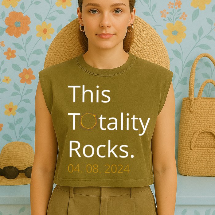 This Totality Rocks Solar Eclipse 2024 Garment-Dyed Women's Muscle Tee