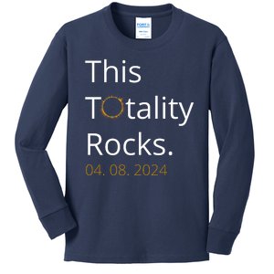 This Totality Rocks Solar Eclipse 2024 Kids Long Sleeve Shirt