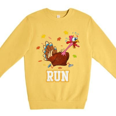 Thanksgiving Turkey Running Outfit Gear Costume Turkey Trot Premium Crewneck Sweatshirt