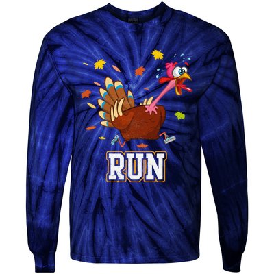 Thanksgiving Turkey Running Outfit Gear Costume Turkey Trot Tie-Dye Long Sleeve Shirt