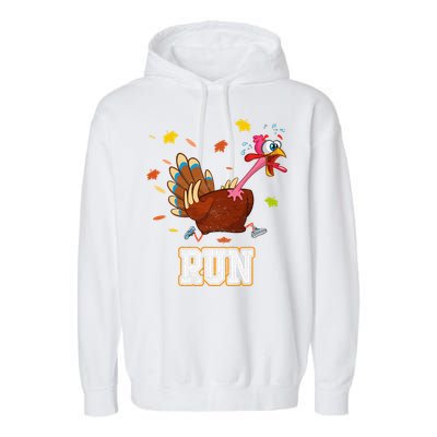 Thanksgiving Turkey Running Outfit Gear Costume Turkey Trot Garment-Dyed Fleece Hoodie