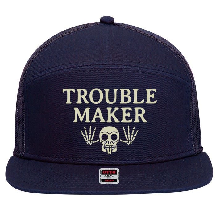 Troublemaker 7 Panel Mesh Trucker Snapback Hat