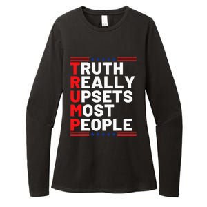 Trump Truth Really Upset Most People Trump 2024 America Flag Womens CVC Long Sleeve Shirt