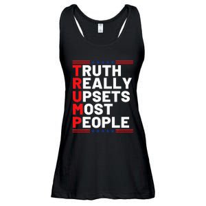 Trump Truth Really Upset Most People Trump 2024 America Flag Ladies Essential Flowy Tank