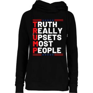 Trump Truth Really Upset Most People Trump 2024 America Flag Womens Funnel Neck Pullover Hood