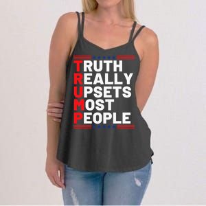 Trump Truth Really Upset Most People Trump 2024 America Flag Women's Strappy Tank