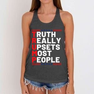 Trump Truth Really Upset Most People Trump 2024 America Flag Women's Knotted Racerback Tank