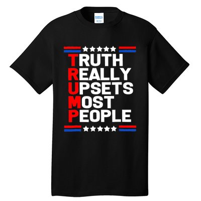 Trump Truth Really Upset Most People Trump 2024 America Flag Tall T-Shirt