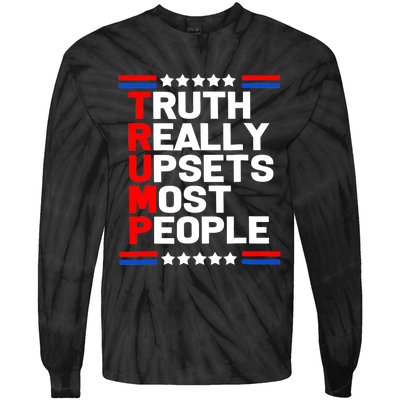 Trump Truth Really Upset Most People Trump 2024 America Flag Tie-Dye Long Sleeve Shirt