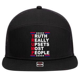 Trump Truth Really Upsets Most People 7 Panel Mesh Trucker Snapback Hat