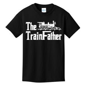 The Trainfather Railroad Model Train Collector Conductor Kids T-Shirt