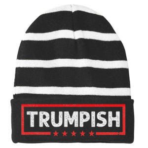 Trumpish Striped Beanie with Solid Band