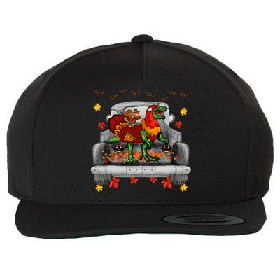 Thanksgiving T Rex Dinosaur Turkey Costume Funny Holiday Gift Wool Snapback Cap