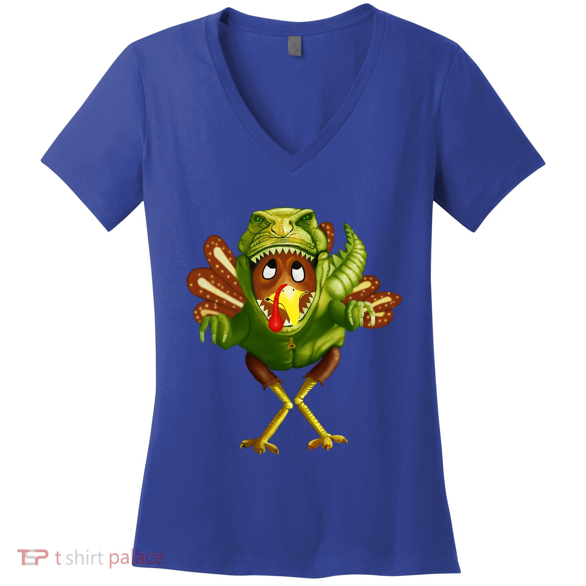 Thanksgiving T Rex Dinosaur Turkey Costume Gift Boys Meaningful Gift Women's V-Neck T-Shirt