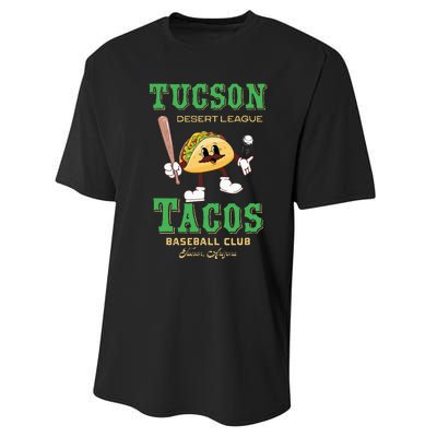 Tucson Tacos Retro Minor League Baseball Team Performance Sprint T-Shirt