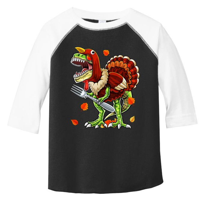 Thanksgiving T Rex Dinosaur Turkey Costume Gift Boys Gift Toddler Fine Jersey T-Shirt
