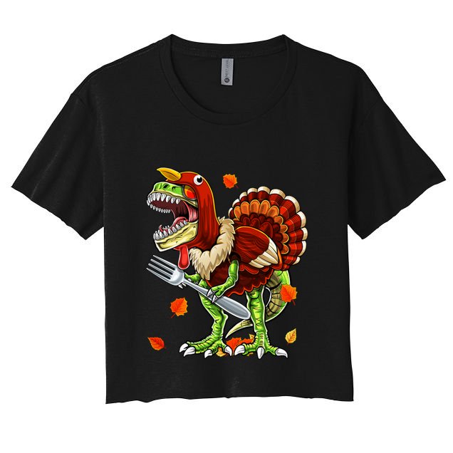 Thanksgiving T Rex Dinosaur Turkey Costume Gift Boys Gift Crop Top